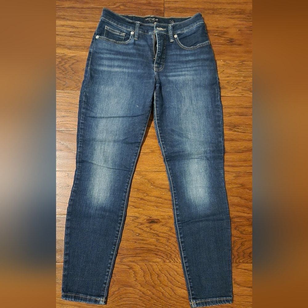 Lucky Brand Brown Leather Patch Jeans
